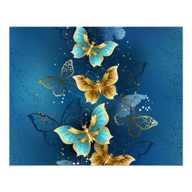 Poster Papillons dorés (Devant)