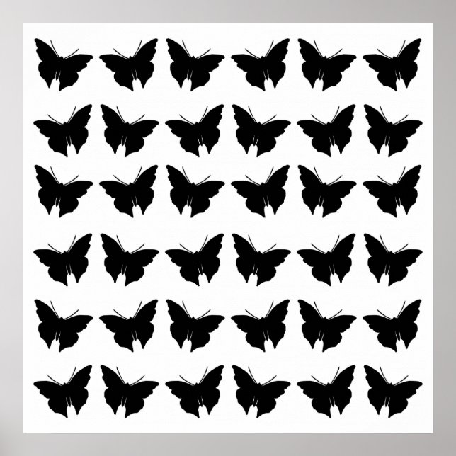 Poster Papillons noirs en gras (Devant)