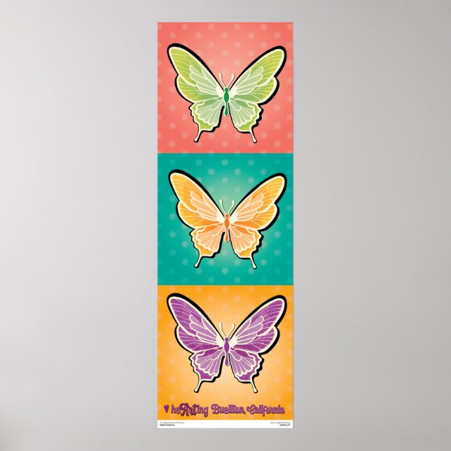 Poster - Papillons Pop - Buellton.Art (Devant)