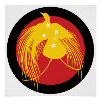 Papouasie Oiseau de paradis Drapeau animal nationa