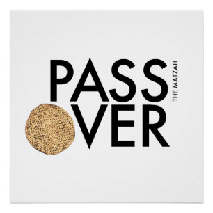 Poster Pâque - PASSEZ le matzah OVER - Seder Pesach
