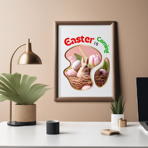 Poster Pâques arrive - les mignons petits