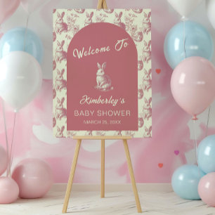 Poster Pâques Toile Floral Girl Baby shower Bienvenue