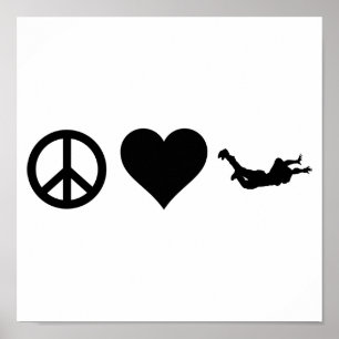 Poster Parachutisme d'amour de paix
