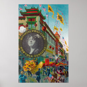 Poster Parade de Chinatown pour le Festival de Portola
