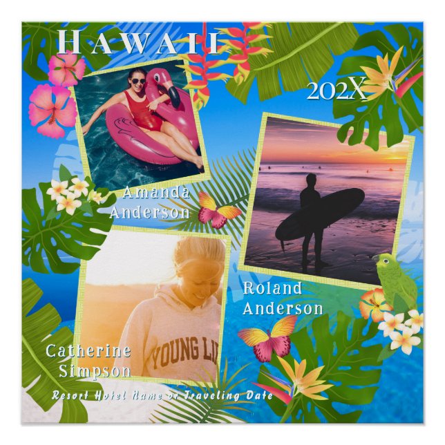 Poster Paradis tropical Voyage Souvenirs Mer (Devant)