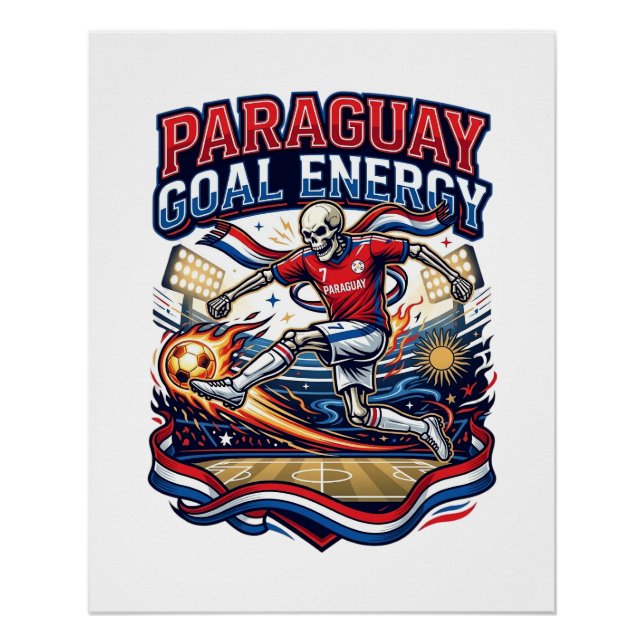 Poster Paraguay Objectif Énergie Skeleton Buteur Nations  (Devant)