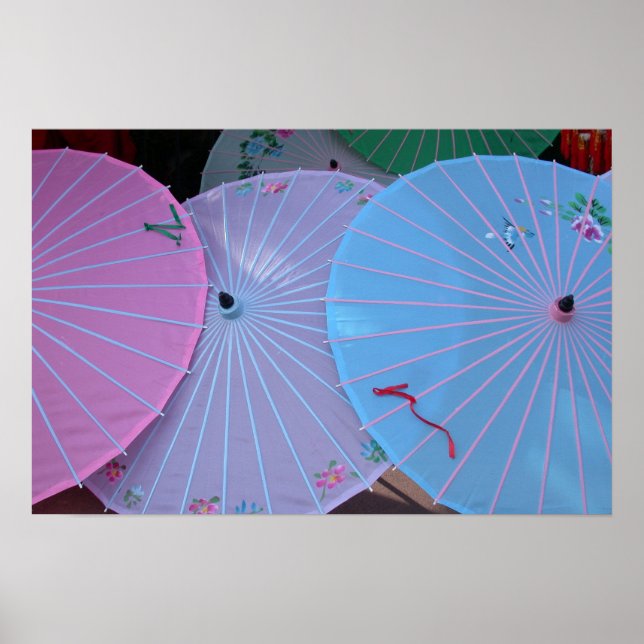 Poster Parapluies asiatiques (Devant)