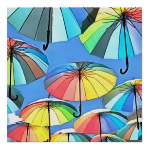 Poster Parapluies flottantes en gros
