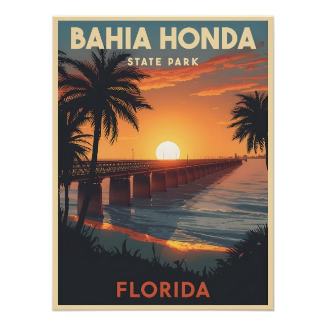 Poster Parc d'État de Bahia Honda - Floride  (Devant)