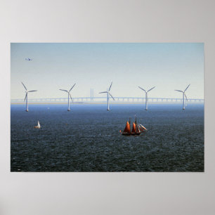 Poster Parc éolien de Middelgrunden, Oresund, Danemark