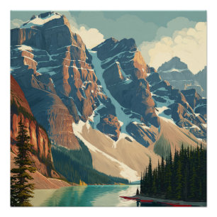 Poster Parc international vintage de voyage Banff Canada
