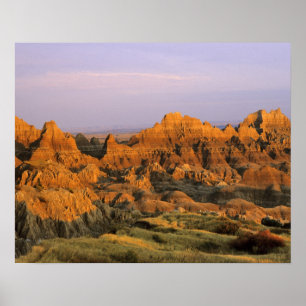 Poster Parc national de Badlands dans le Dakota du Sud