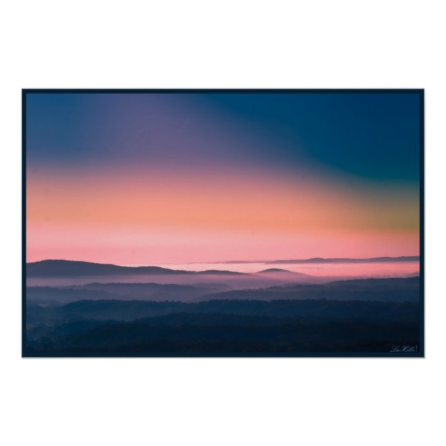 Poster Parc national de Hot Springs Pink Sunrise, Arkansa (Devant)