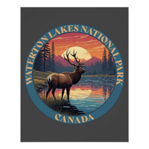 Poster Parc national du Canada Waterton Lakes