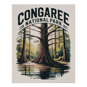 Poster Parc national du Congaree Caroline du Sud Wilderne