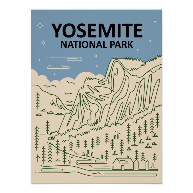 Poster Parc national du Yosemite Californie (Devant)