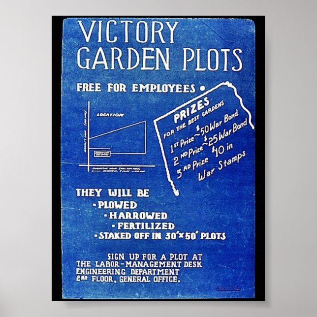 Poster Parcelles De Jardin Victory, Gratuit Pour Les Empl (Devant)