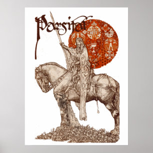 Poster PARCIFAL À LA RECHERCHE DU SAINT GRAAL Noir Blanc