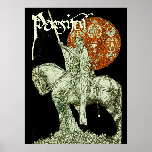 Poster PARCIFAL À LA RECHERCHE DU SAINT GRAAL Noir Blanc  (Devant)