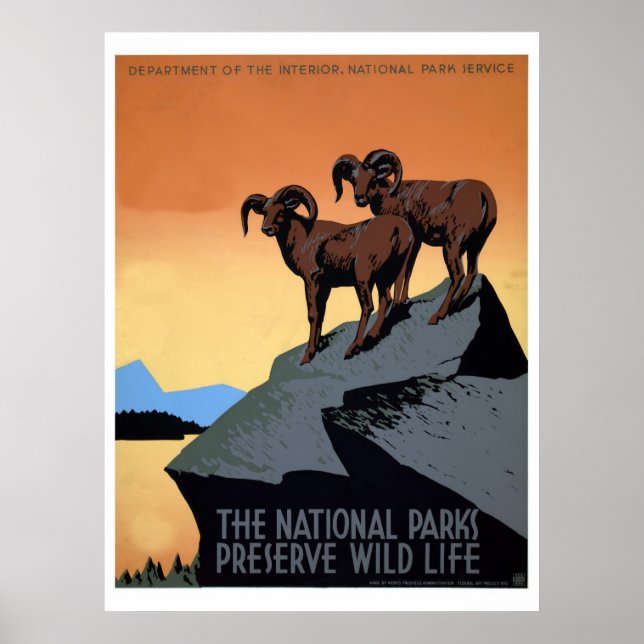 Poster Parcs nationaux Voyage WPA (Devant)