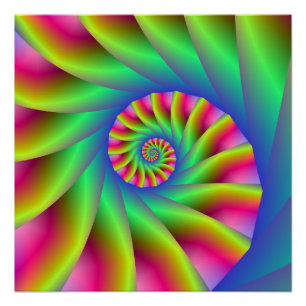 Poster parfait des pas de spirale psychédélique