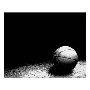 Poster parfait du basket-ball noir et blanc