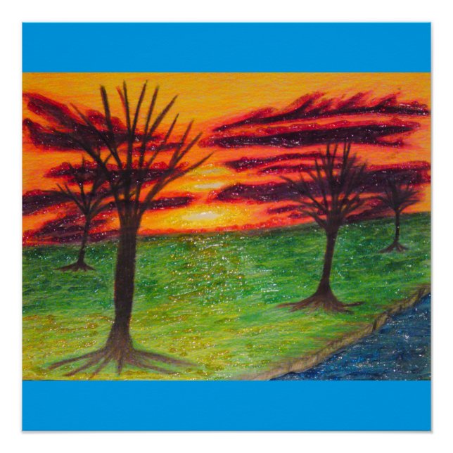 Poster parfait du coucher de soleil de Glittery (Devant)