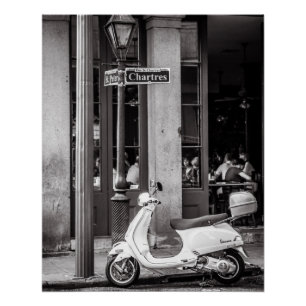 Poster parfait du Scooter vintage   Paris France