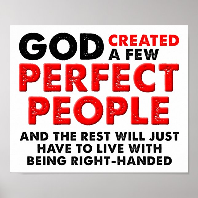 Poster parfait gauche main drôle (Devant)