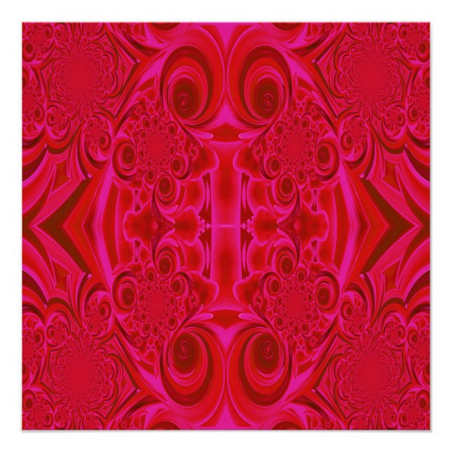 Poster parfait Red Vibrant Swirl (Devant)
