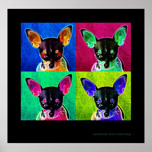 Poster parfois elle est un chien de diable