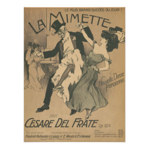 Poster Paris Ballroom Dance French Vintage Belle Epoque