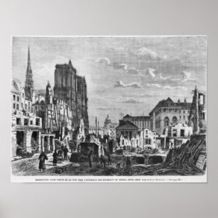 Poster Paris, démolition d'une partie de la citation