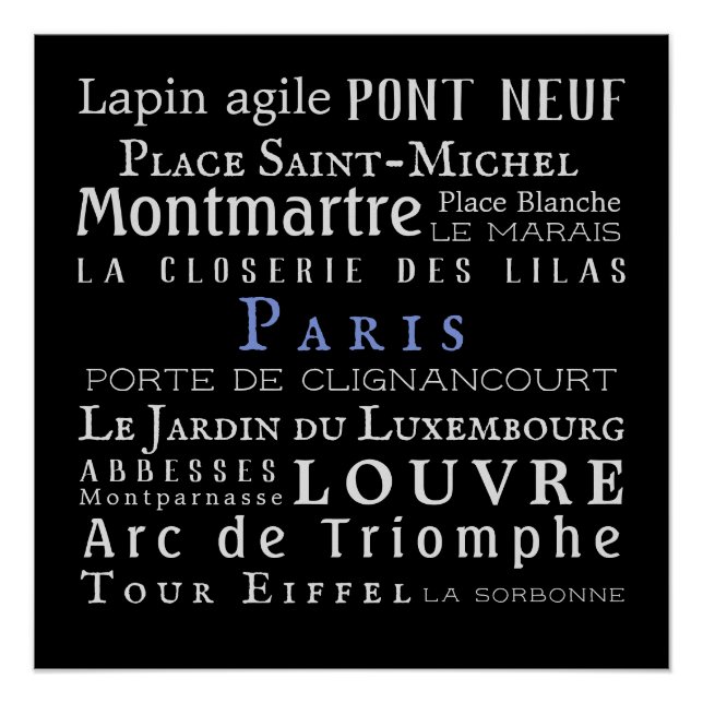Poster Paris et ses monuments (Devant)