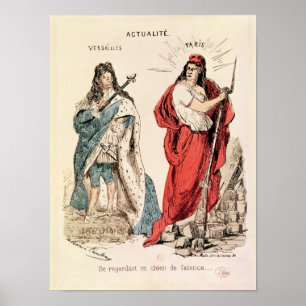 Poster Paris et Versailles s'entrechoquent, 1871
