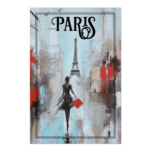 Poster Paris, Femme liée en noir (Devant)