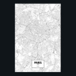 Poster Paris, France (black on white)<br><div class="desc">Intricate posters of cities outlined only by their roads in beautiful detail. Routelines artwork copyright ©2012 Nicholas Rougeux. Map data outside the US is © OpenStreetMap (http://www.openstreetmap.org) contributors, CC BY-SA (http://creativecommons.org/licenses/by-sa/2.0/).</div>