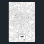 Poster Paris, France (black on white)<br><div class="desc">Intricate posters of cities outlined only by their roads in beautiful detail. Routelines artwork copyright ©2012 Nicholas Rougeux. Map data outside the US is © OpenStreetMap (http://www.openstreetmap.org) contributors, CC BY-SA (http://creativecommons.org/licenses/by-sa/2.0/).</div>