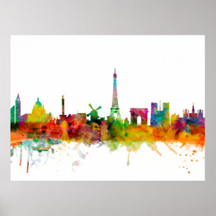 Poster Paris France Skyline