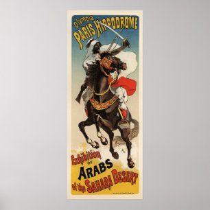 Poster Paris Hippodrome Exhibition D'Arabes du Sahara