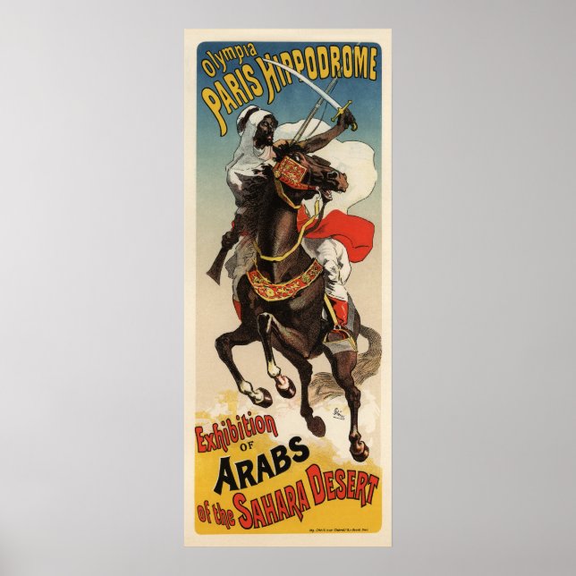 Poster Paris Hippodrome Exhibition D'Arabes du Sahara (Devant)