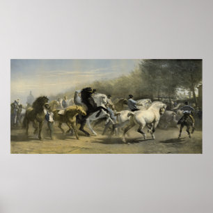 Poster Paris Horse Market 1855