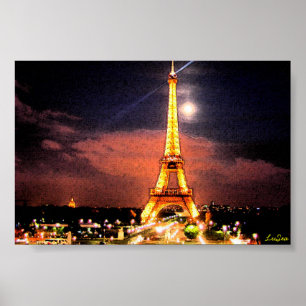 Poster Paris la nuit