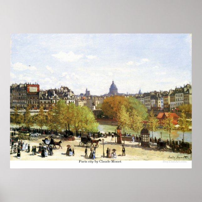 Poster Paris ville par Claude Monet (Devant)