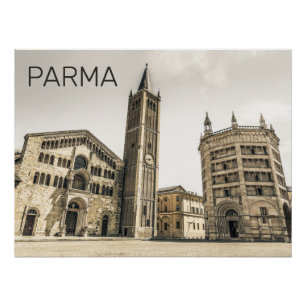 Poster Parme Emilia Romagna Piazza del Duomo Italie