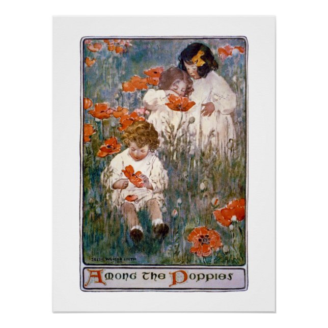 Poster Parmi les coquelicots, Jessie Willcox Smith (Devant)