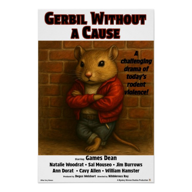 Poster Parodie de film Gerbil Without a Cause (Devant)