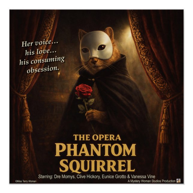 Poster Parodie de l'Opéra Fantôme Écureuil (Devant)