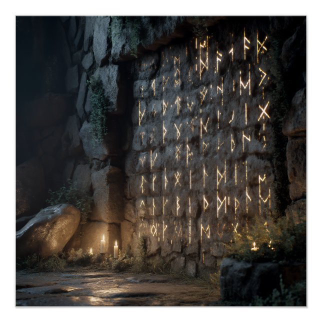 Poster Paroi de la caverne de rune lumineuse (Devant)